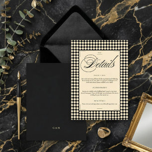 Elegant Black and Ivory Old Money Details Invitation
