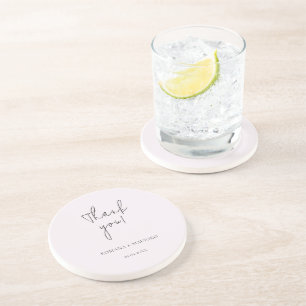 Elegant Black And Lilac Minimalist Coaster