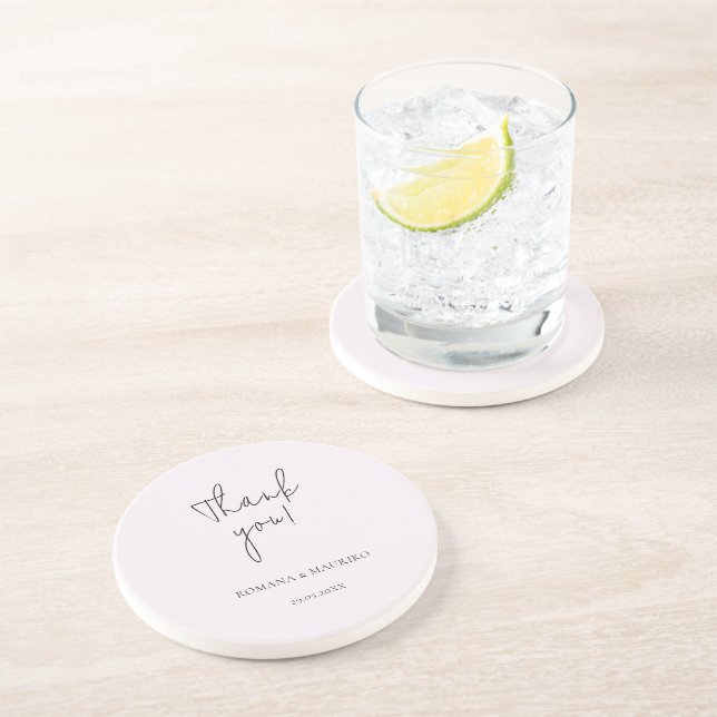 Elegant Black And Lilac Minimalist Coaster (Side)