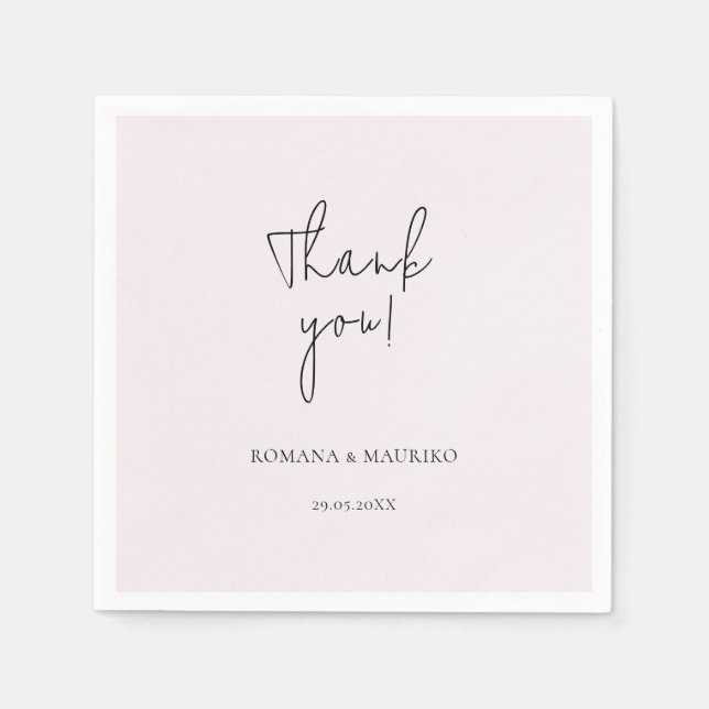 Elegant Black And Lilac Minimalist Napkin (Front)