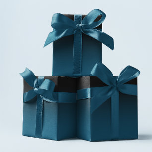 Elegant Black and Ocean Blue Teal Ombre Wrapping Paper