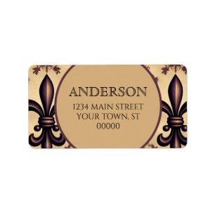 Elegant Black and Orange Pattern Label