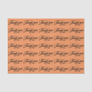 Elegant Black And orange Thank You Pattern Tissue Paper