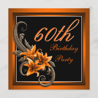 Elegant Black and Orange Tiger Lily Birthday Party
