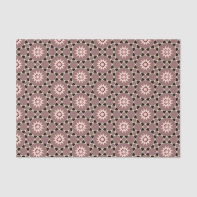 Elegant Black and Pink Modern Geometric Pattern  Tissue Paper (Front)