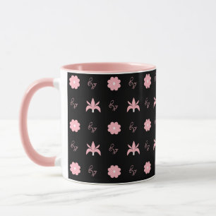 Elegant Black and Pink Pattern Design Mug