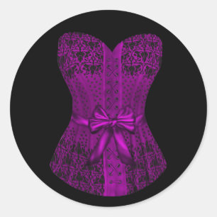 Elegant Black and Purple Corset Stickers