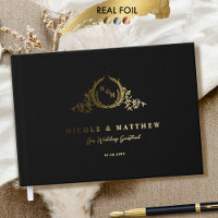 Elegant Black and Real Foil Monogram Wedding