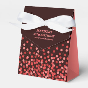 Elegant Black and Red Confetti Thank You Favour Box