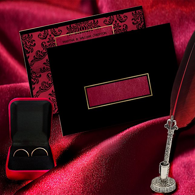 Elegant Black and Red Damask Gothic Envelope (Creator Uploaded)