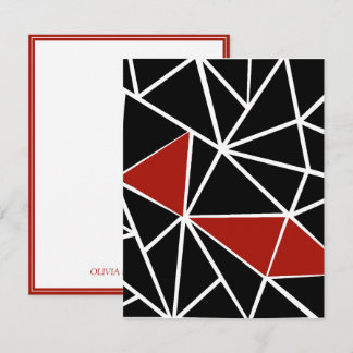 Elegant black and red geometric pattern card