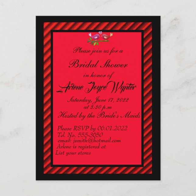 Elegant Black and Red Invitation (Front)