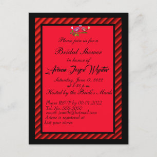 Elegant Black and Red Invitation Postcard