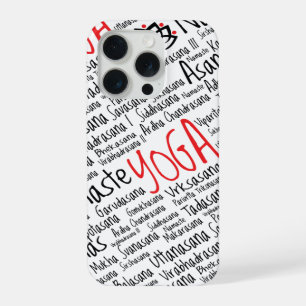 Elegant Black and Red Yoga Positions Lotus Blossom iPhone Case