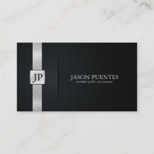 Elegant Black and Silver Accounting Business Card
