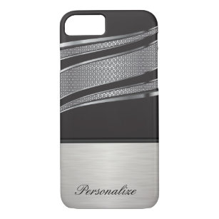 Elegant Black and Silver Chrome Mesh iPhone 8/7 Case