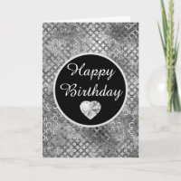 Elegant Black and Silver Circles Foil Birthday