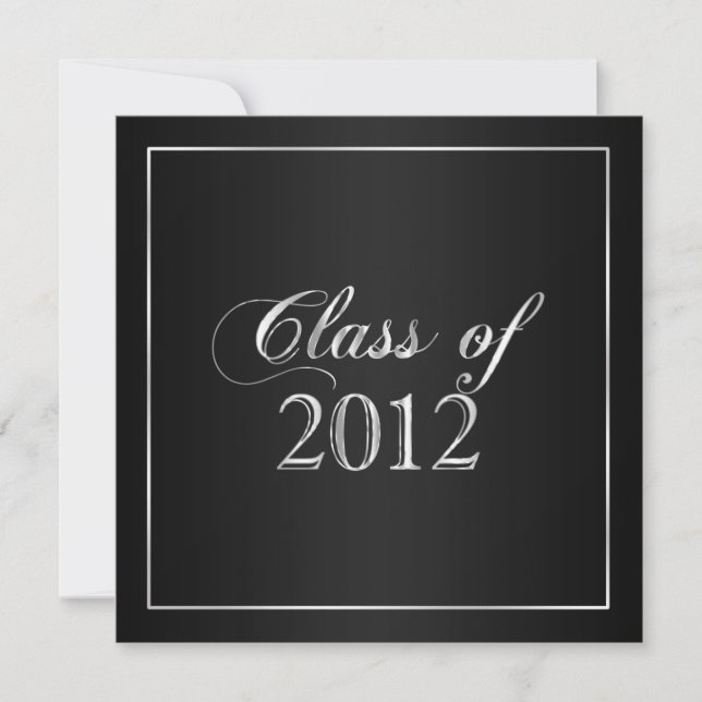 Elegant Black and Silver Class of 2012 Invitation (Front)
