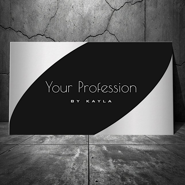 Elegant Black and Silver Effect with Opening Hours Business Card (Creator Uploaded)