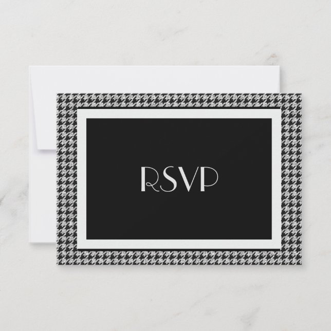 Elegant Black and Silver RSVP (Front)
