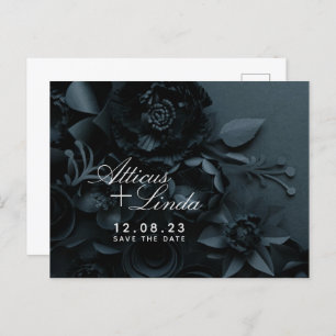 Elegant Black and Silver Save The Date Cards