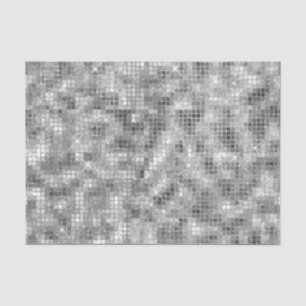 Elegant Black and Silver Tile Glitter Tissue Paper