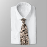 Elegant Black and Tan Floral Paisley Pattern Tie<br><div class="desc">Elegant Black vintage floral damasks pattern over the tan background. Adjustable size of the print and background colour.</div>