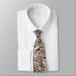 Elegant Black and Tan Floral Paisley Pattern Tie<br><div class="desc">Elegant Black vintage floral damasks pattern over the tan background. Adjustable size of the print and background colour.</div>