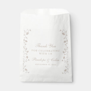 Elegant Black and Tan Regency Era Library Wedding Favour Bag