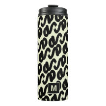 Elegant black and white abstract pattern monogram