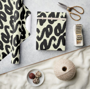 Elegant black and white abstract pattern wrapping paper