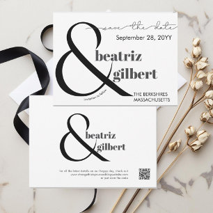 Elegant Black and White Ampersand Save the Date