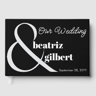 Elegant Black and White Ampersand Wedding Guest Book