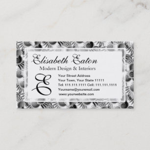 Elegant Black and White Art Deco 1920s Glamour Business Card