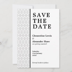 Elegant Black and White Art Deco Style Save The Date
