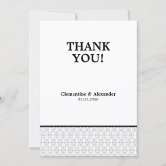 Elegant Black and White Art Deco Style Thank You Card