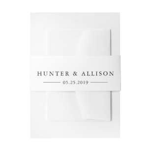 Elegant Black and White Belly Band Invitation Belly Band
