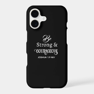 Elegant Black and White Bible Verse Courageous