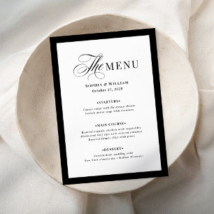 Elegant Black and White Border   Classic Luxe  Menu