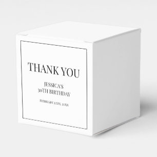 Elegant Black and White Bow 30th Birthday Party Favour Box