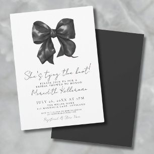 Elegant Black And White Bow Bridal Shower Invitation