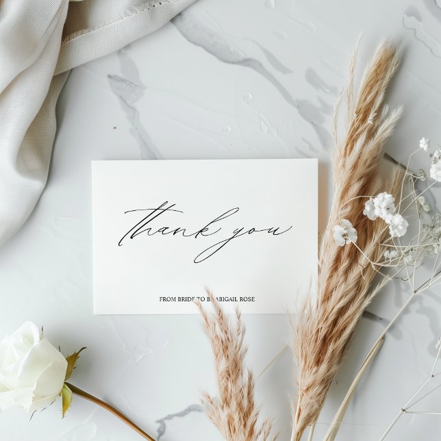 Elegant Black and White Bridal Shower Thank You Card (Creator Uploaded)