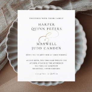 Elegant Black and White Budget Wedding Invitation