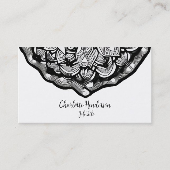 Elegant Black and White  Business Card (Front)