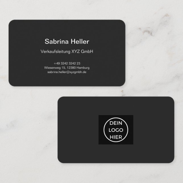 Elegant black and white business card template - (Front/Back)