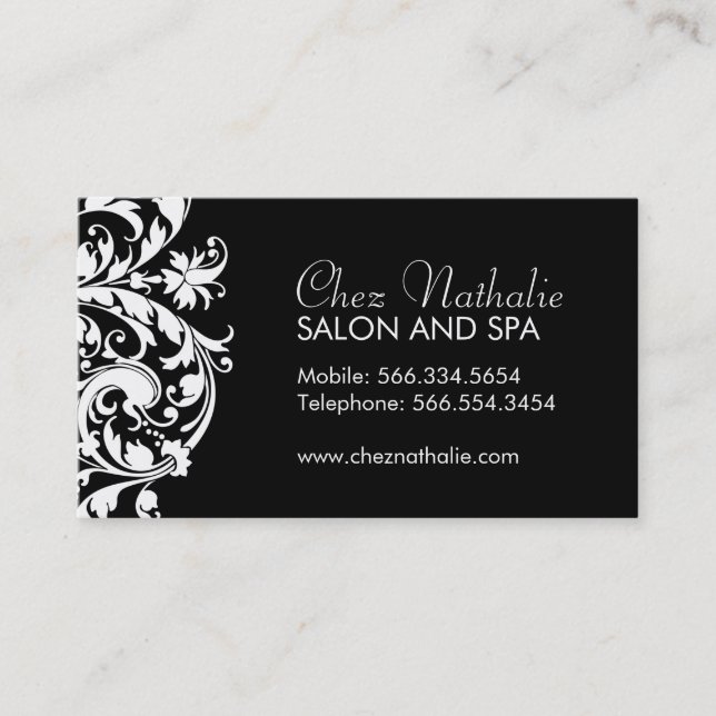 Elegant Black and White Business Cards (Front)