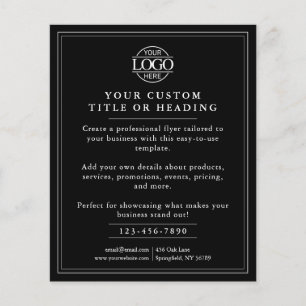 Elegant Black and White Business Logo Promotional Flyer