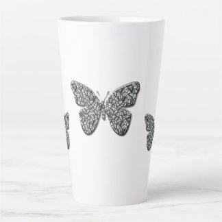 Elegant Black And White Butterfly Latte Mug