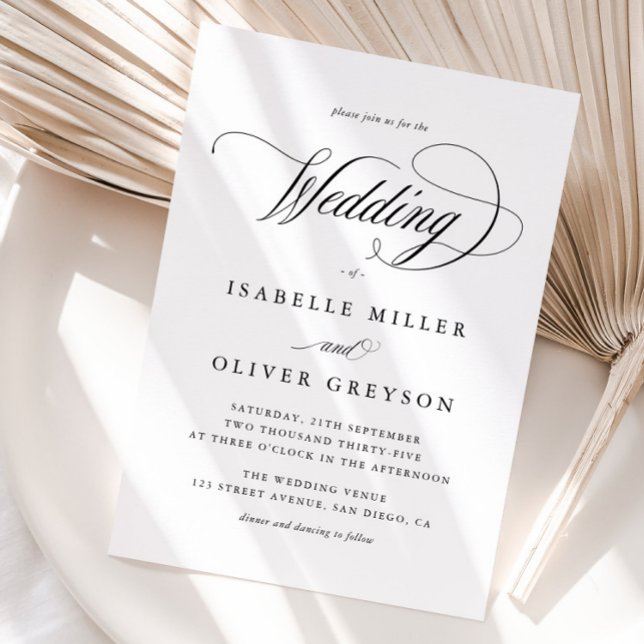 Elegant Black and White Calligraphy Wedding Invitation (Creator Uploaded)