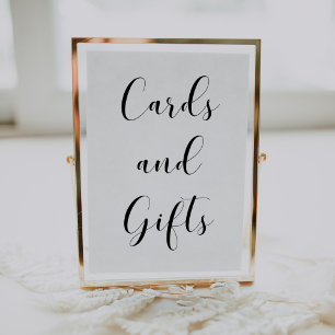 Elegant black and white Cards & Gifts wedding sign